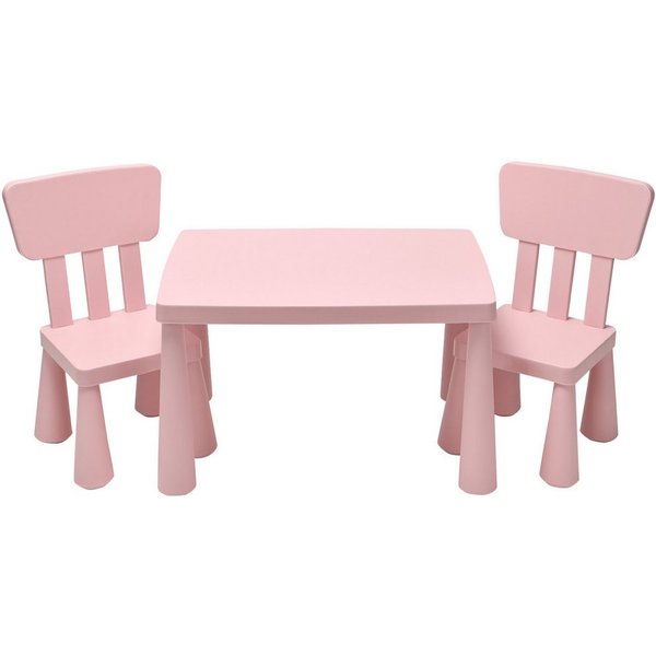COSTWAY Kindersitzgruppe 3 TLG. Kindermöbel, (Kindertisch mit 2 Stühlen)