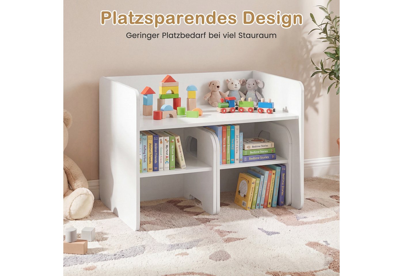 COSTWAY Kindersitzgruppe, (3-tlg), Spieltisch mit 2 Stühlen, Tafel, ab 3 Jahren – Bild 4 von 5