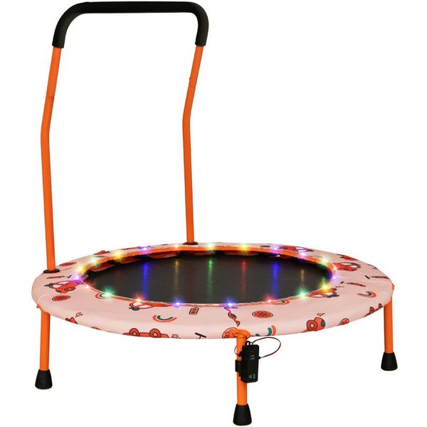 COSTWAY Kindertrampolin, φ92 cm mit LED & Griff