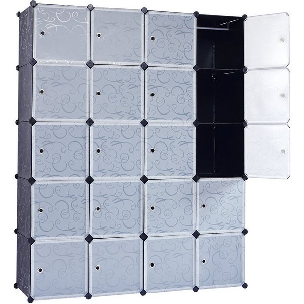 COSTWAY Kleiderschrank 20 Fächer, DIY Regalsystem, stapelbar, Kippsicherung