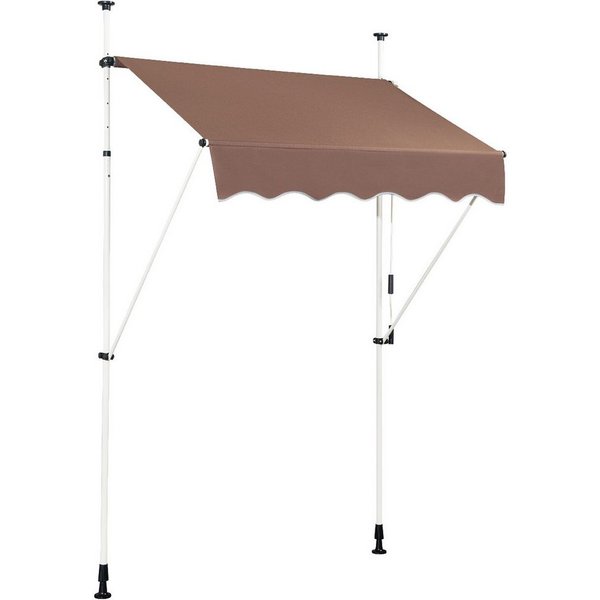 COSTWAY Klemmmarkise 150cm breit, Braun