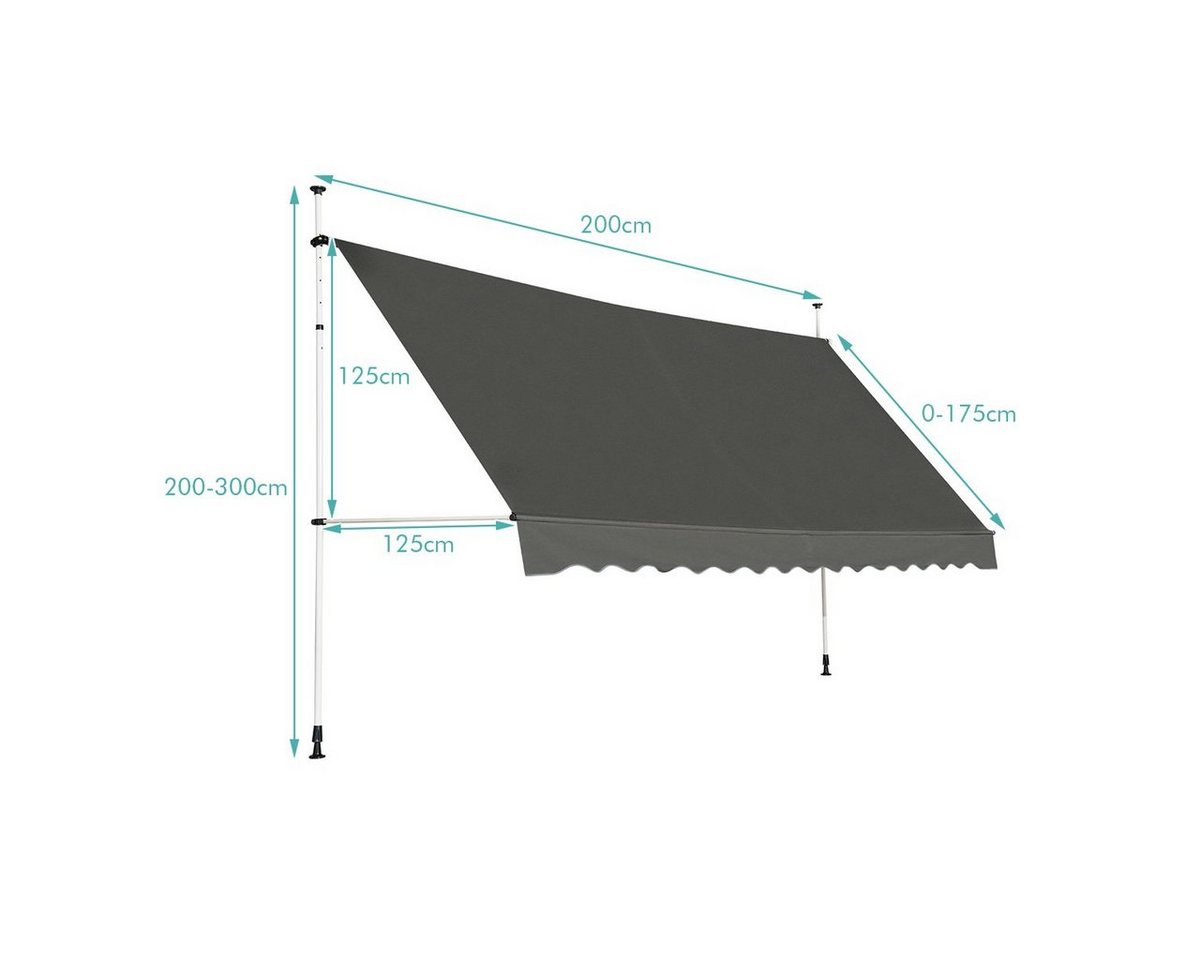 COSTWAY Klemmmarkise – Bild 2 von 2