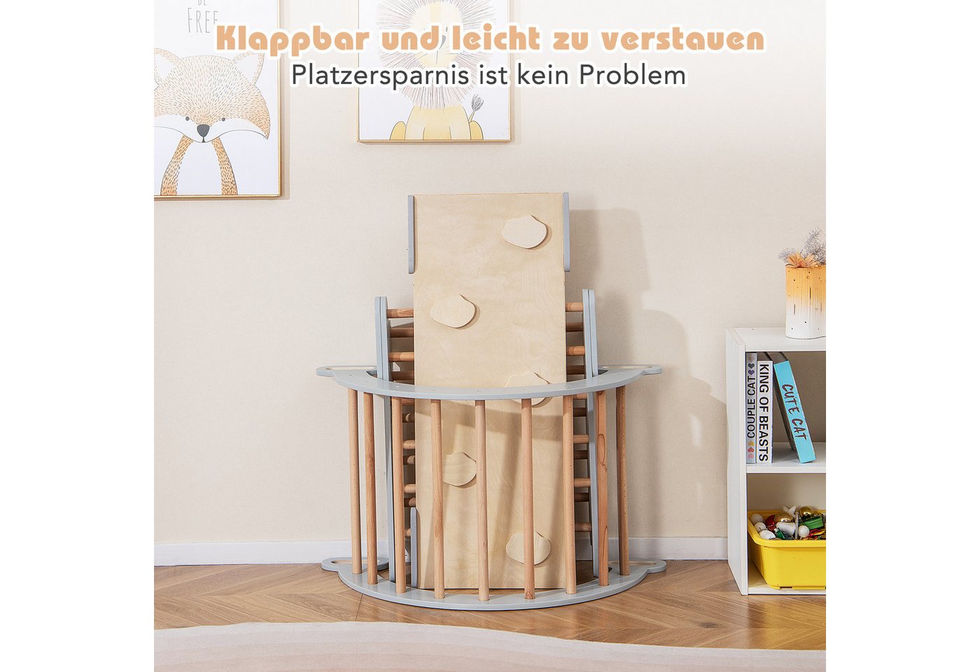 COSTWAY Klettergerüst, 4 in 1 Kletterbogen mit Rampe, Tragfähigkeit von 50kg – Bild 2 von 4