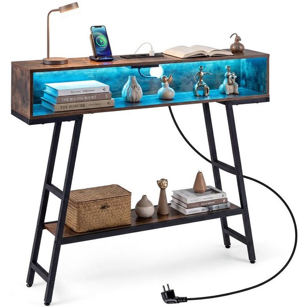 COSTWAY Konsolentisch, Flurtisch schmal, Sofatisch für Wohnzimmer
