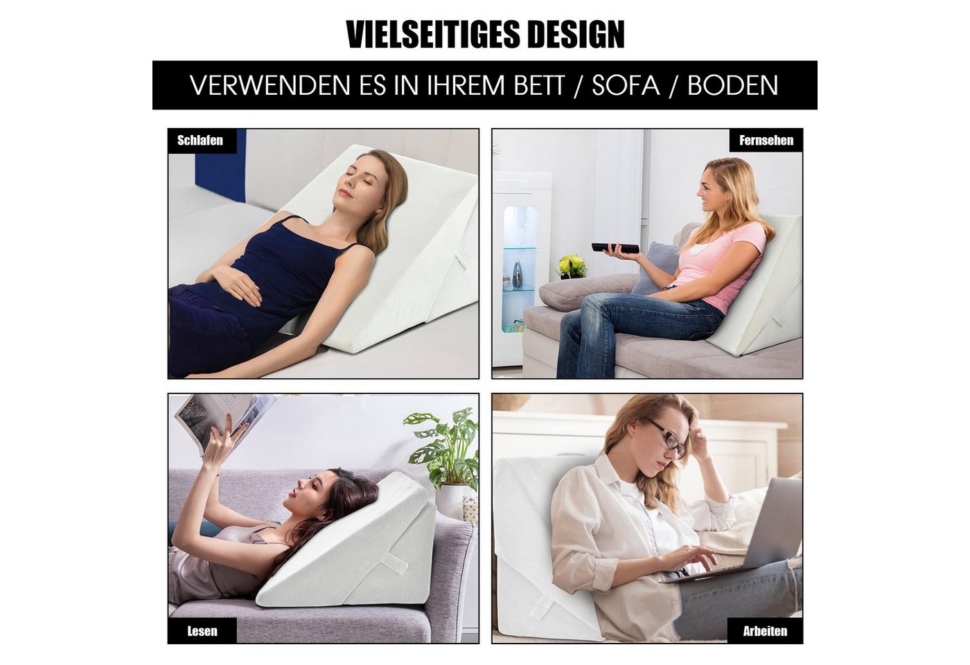 COSTWAY Kopfkissen, Füllung: Memory Foam, Rückenschläfer, Set, 7 in 1 – Bild 3 von 5