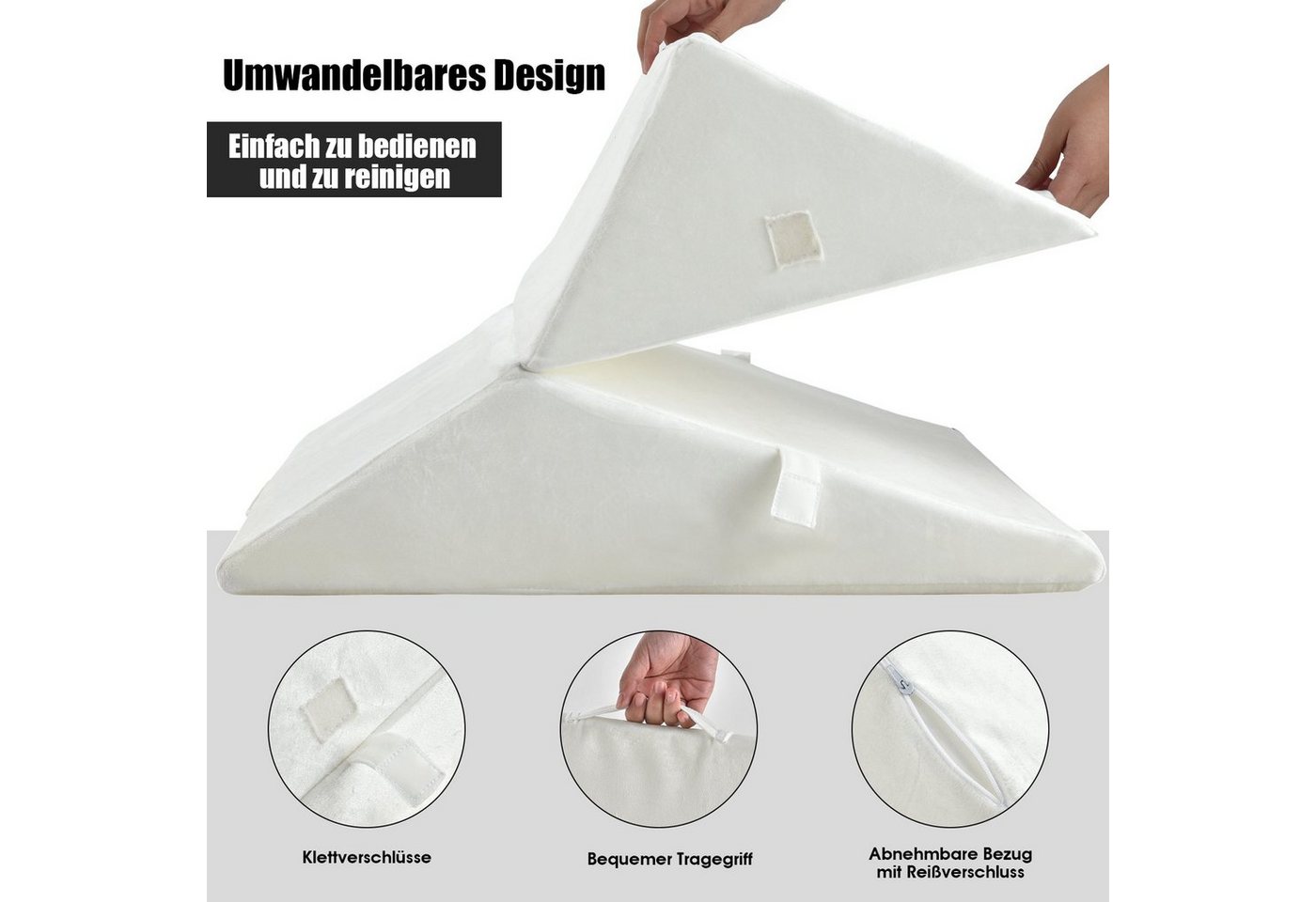 COSTWAY Kopfkissen, Füllung: Memory Foam, Rückenschläfer, Set, 7 in 1 – Bild 5 von 5
