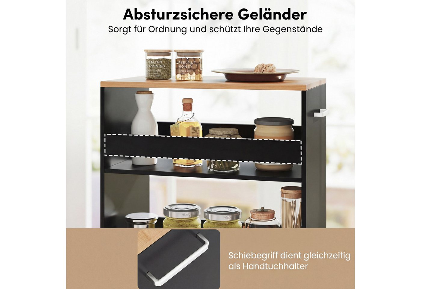 COSTWAY Küchenwagen, Nischenwagen schmal 30cm Breit auf Rollen – Bild 5 von 5