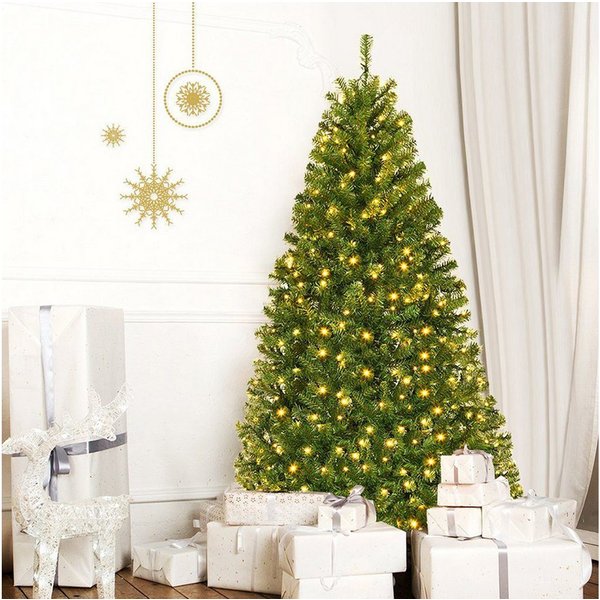 COSTWAY Künstlicher Weihnachtsbaum, 1570 Zweige, 500 LEDs mit 11 Modi