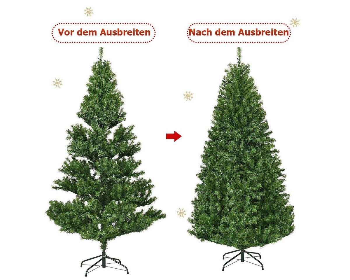 COSTWAY Künstlicher Weihnachtsbaum, 1000 Zweige, 350 LEDs mit 11 Modi – Bild 5 von 5