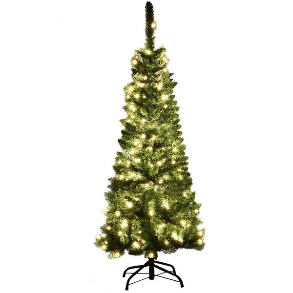 COSTWAY Künstlicher Weihnachtsbaum, mit 150 warmweißen LEDs, 226 PVC Spitzen