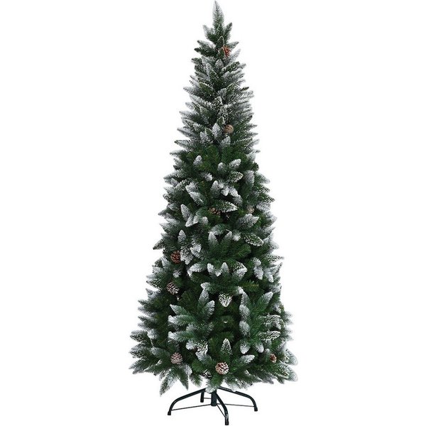 COSTWAY Künstlicher Weihnachtsbaum, 180cm, mit 630 schneebedeckte PVC Spitzen