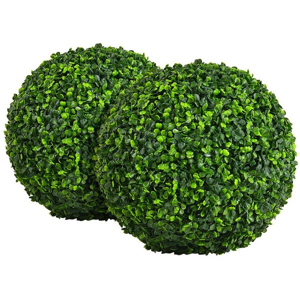 Kunstpflanze 2er Buchsbaumkugel Buchsbaumkugel, COSTWAY, UV-beständig, 40 cm Grün