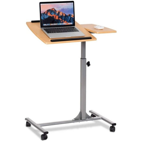 COSTWAY Laptoptisch, Bett, auf Rollen, höhen- & neigungsverstellbar, 93cm