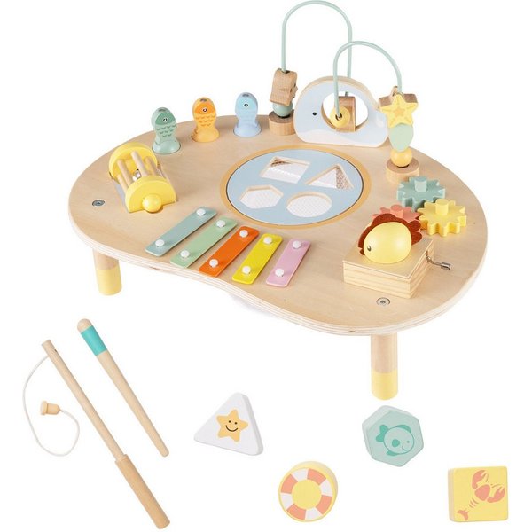 COSTWAY Lernspielzeug, 7-in-1 Aktivitätstisch, Montessori Sinnes-Spielzeug