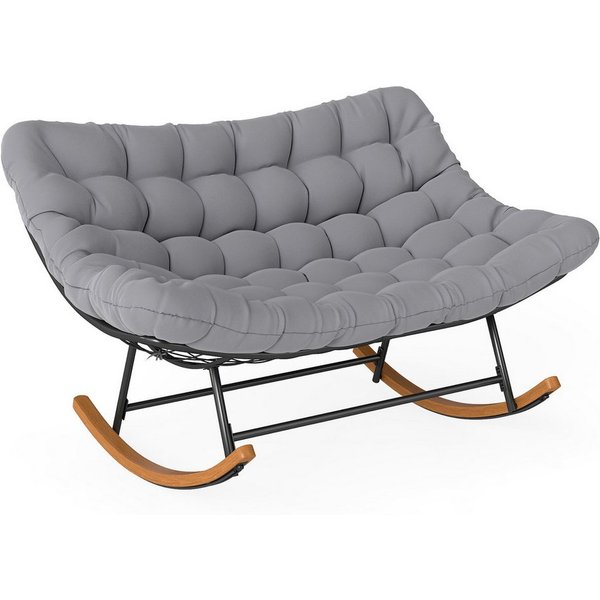COSTWAY Loungesessel, Schaukelsessel für 2 Personen mit Kissen, bis 320kg