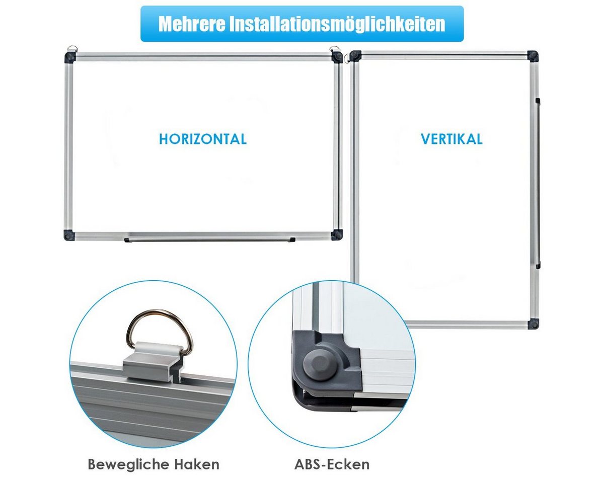 COSTWAY Magnettafel, Whiteboard, Pinnwand Wandtafel Board mit Alurahmen – Bild 5 von 5