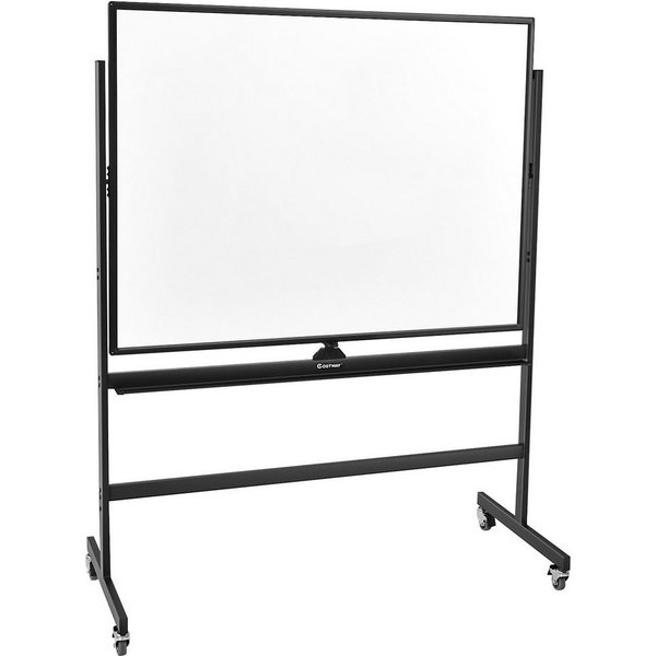 COSTWAY Magnettafel, doppelseitig, höheverstellbar, 360° drehbar, mit Rollen