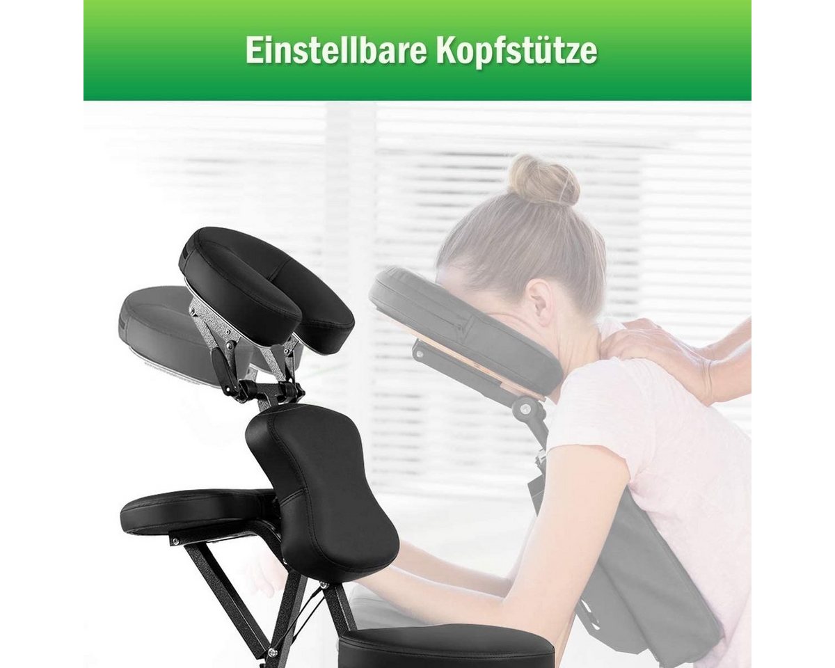 COSTWAY Massagesessel, klappbar, höhenverstellbar, tragbar,Tattoostuhl 150kg – Bild 5 von 5