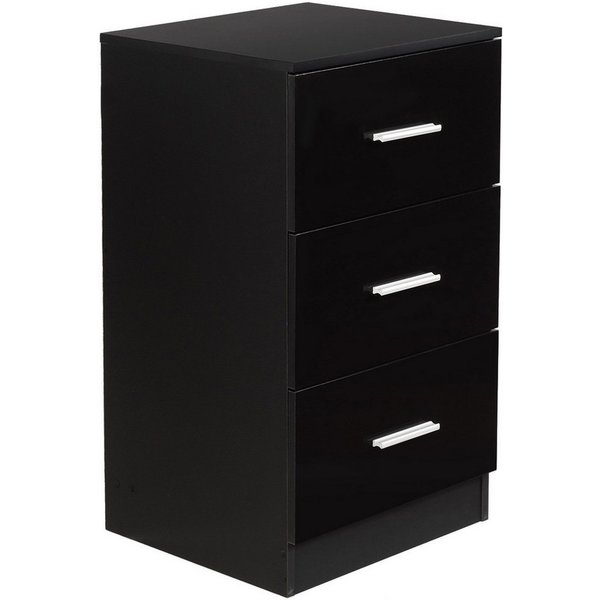 COSTWAY Nachttisch (1-St), mit 3 Schubladen, Büroschrank Beistelltisch 37x34x66,5cm