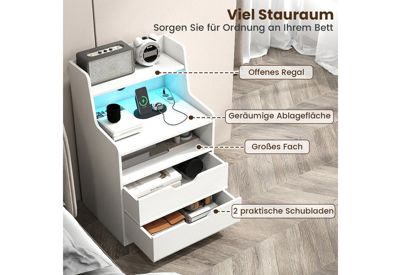 COSTWAY Nachttisch (1-St) – Bild 3 von 5