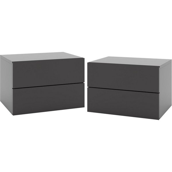 COSTWAY Nachttisch (2-St), hängend, mit 2 Schubladen, Nachtschrank