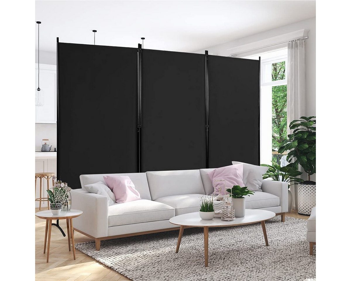 COSTWAY Paravent (3 St), mit verstellbaren Untersetzern, 260 x 183cm – Bild 2 von 5