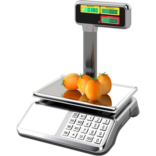 COSTWAY Präzisionswaage, Kontrollwaage 40kg/5g mit doppelseitiger Hochanzeige