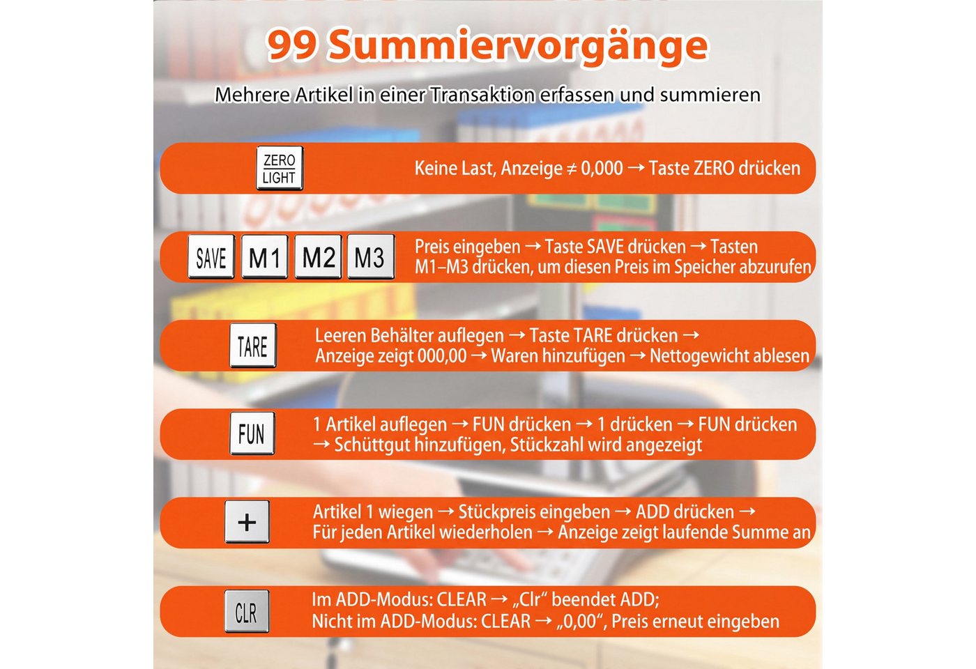 COSTWAY Präzisionswaage, Kontrollwaage 40kg/5g mit doppelseitiger Hochanzeige – Bild 5 von 5