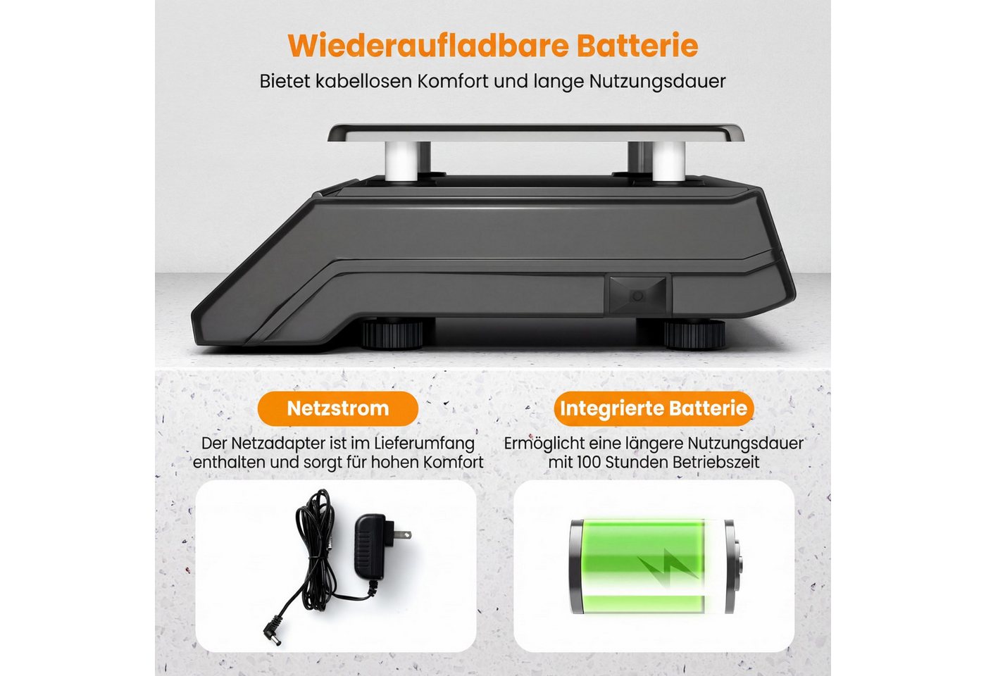 COSTWAY Präzisionswaage, 40kg Ladenwaage mit Beidseitigem LCD-Display – Bild 5 von 5