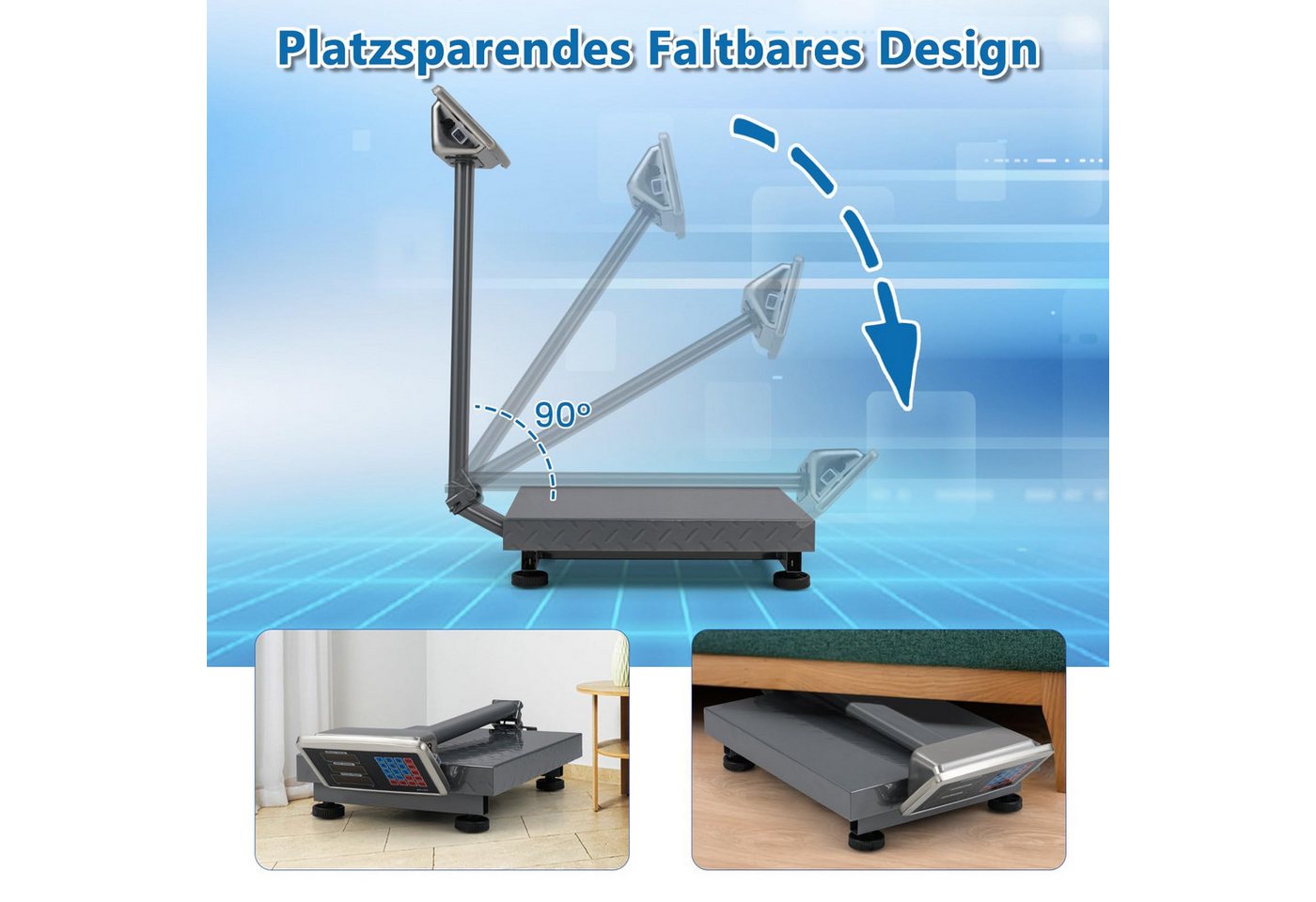 COSTWAY Präzisionswaage, Plattformwaage, mit Preisrechner, 50g/300kg – Bild 4 von 5