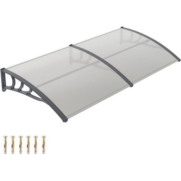 COSTWAY Pultvordach, Vordach für Haustür 197 x 89 cm, Transparentes Pultbogenvordach