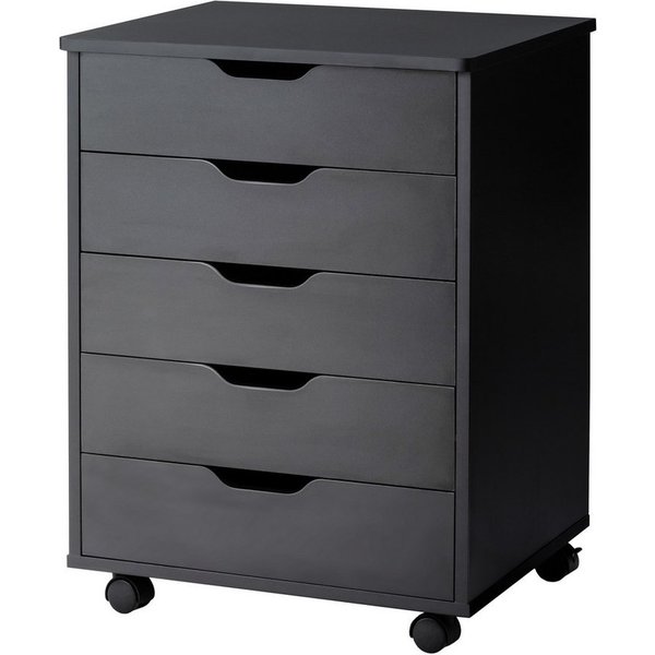 COSTWAY Rollcontainer, Bürocontainer mit Rollen, Schubladen, 49,5x41x66,5cm