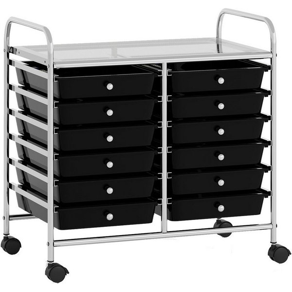COSTWAY Rollcontainer, mit Schubladen Kunststoff, Rollwagen mit Rollen