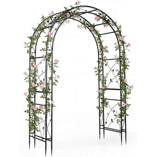 COSTWAY Rosenbogen, Gartenbogen aus Metall stabil, rankbogen cortenstahl