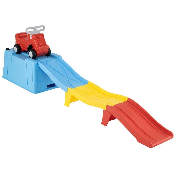COSTWAY Rutscher, Up & Down Roller Coaster mit Rutschauto & Aufbewahrungsbox