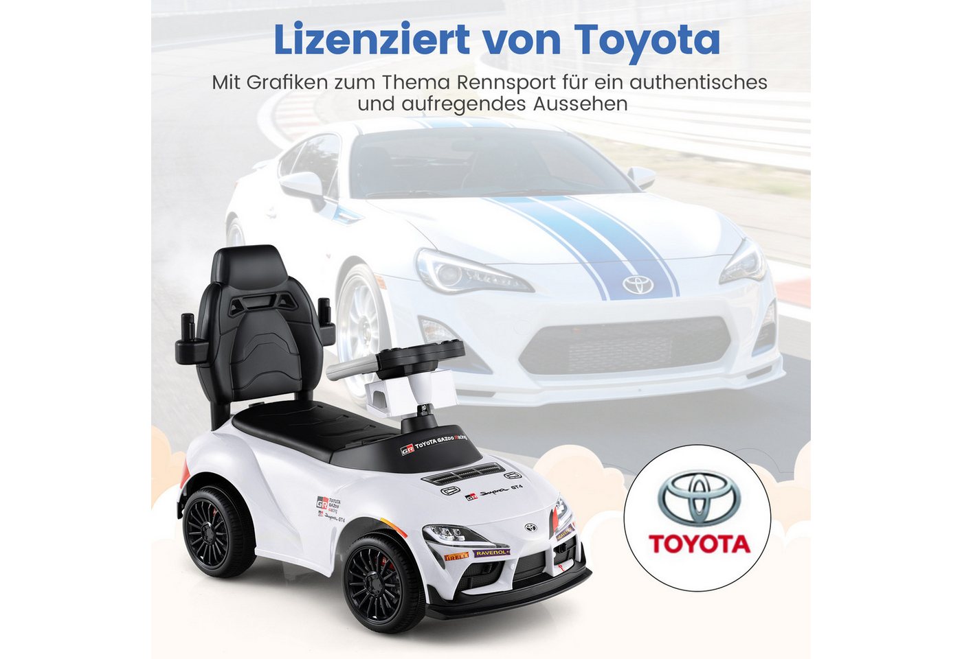 COSTWAY Rutscherauto, (1-tlg), Rutschauto, Kinderauto mit Schiebegriff, Stauraum – Bild 2 von 5