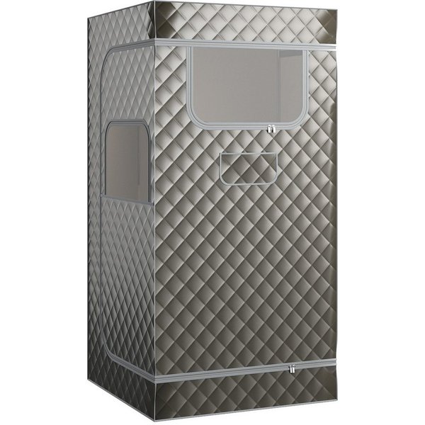COSTWAY Sauna Dampfsauna Heimsauna, mit Dampfgenerator, Fernbedienung, Fußmassagegerät & Klappstuhl