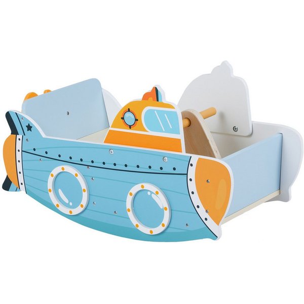 COSTWAY Schaukelboot, Schaukelspielzeug mit gepolstertem Sitz & drehbarem Propeller