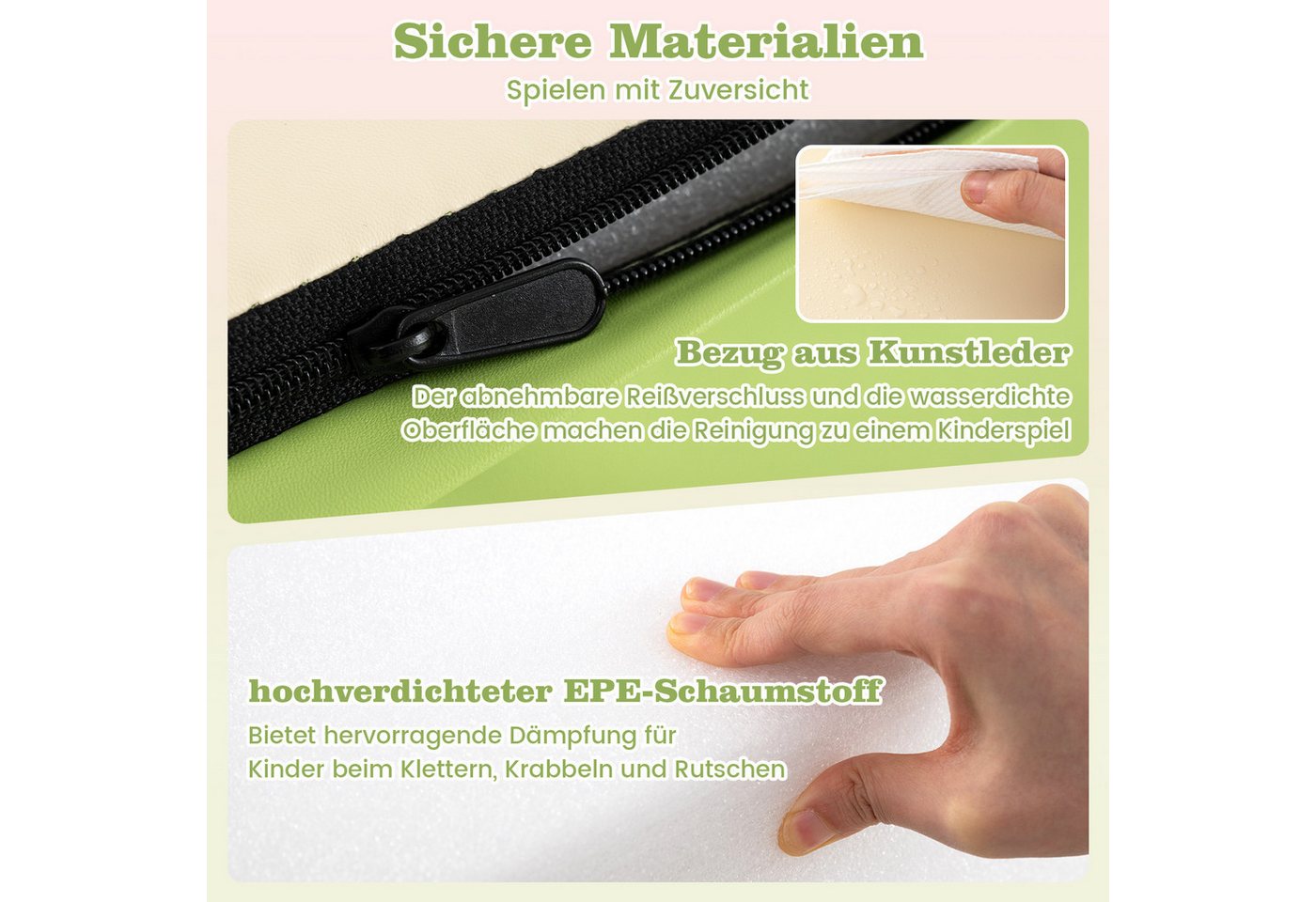 COSTWAY Schaumstoffbausteine Spielbausteine, (4 St), zum Klettern, mit Klettverschluss – Bild 4 von 5