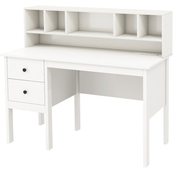COSTWAY Schreibtisch, mit 2 Schubladen & 5 Fächern, bis 95kg, 120x60x110cm