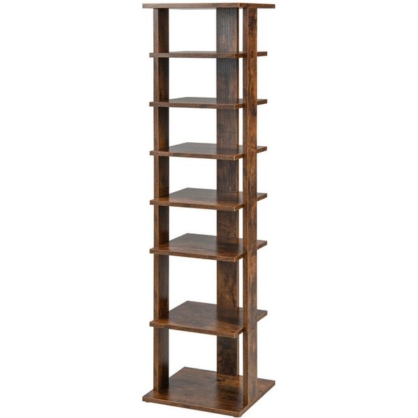 COSTWAY Schuhregal, schmal, höhenverstellbar, 8-stöckig, Holz, 110cm