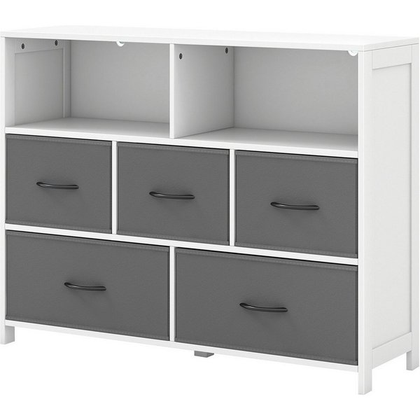 COSTWAY Sideboard, mit 5 klappbaren Schubladen & Regal, Holz, 100x30x78cm