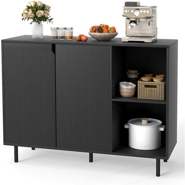 COSTWAY Sideboard Küchenschrank Anrichteschrank, mit verstellbaren Ablagen, 106cm