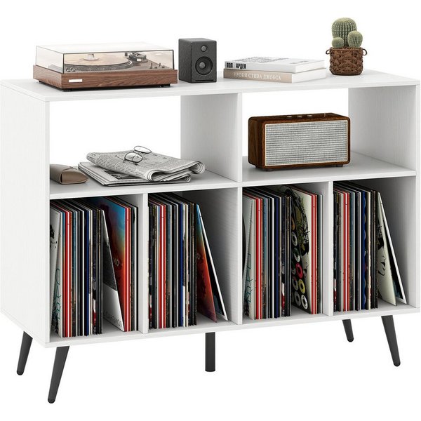 COSTWAY Sideboard Plattenspielerständer Holz, 100x40x74,5cm