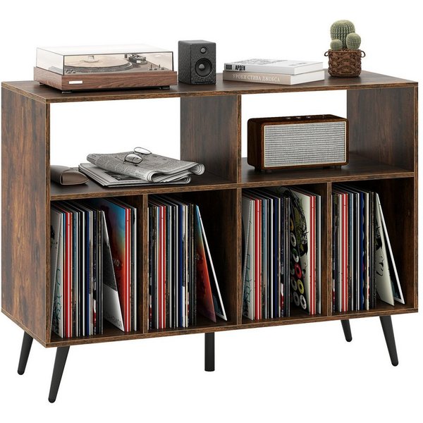 COSTWAY Sideboard Plattenspielerständer Holz, 100x40x74,5cm