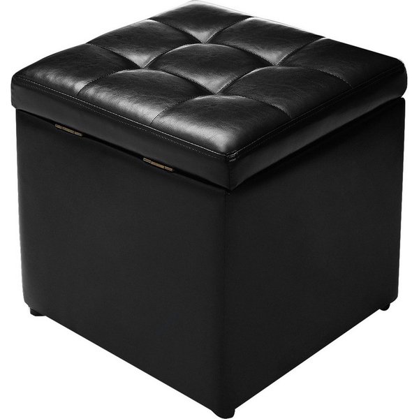 COSTWAY Sitzhocker Sitzwürfel, Stauraum mit Deckel, gepolstert, 300kg, 40x40cm