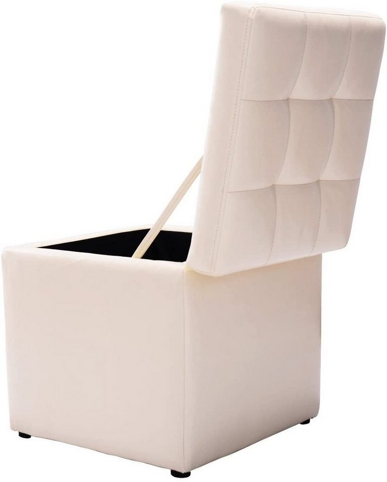 COSTWAY Sitzhocker Sitzwürfel, Stauraum mit Deckel, gepolstert, 300kg, 40x40cm – Bild 4 von 5