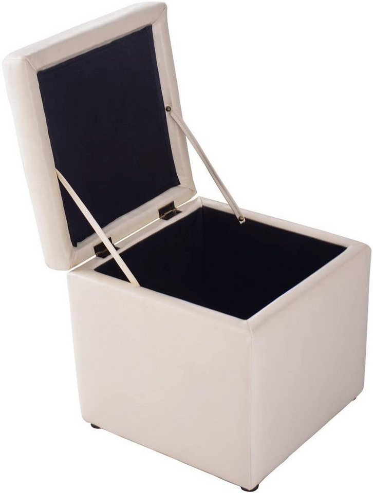 COSTWAY Sitzhocker Sitzwürfel, Stauraum mit Deckel, gepolstert, 300kg, 40x40cm – Bild 5 von 5