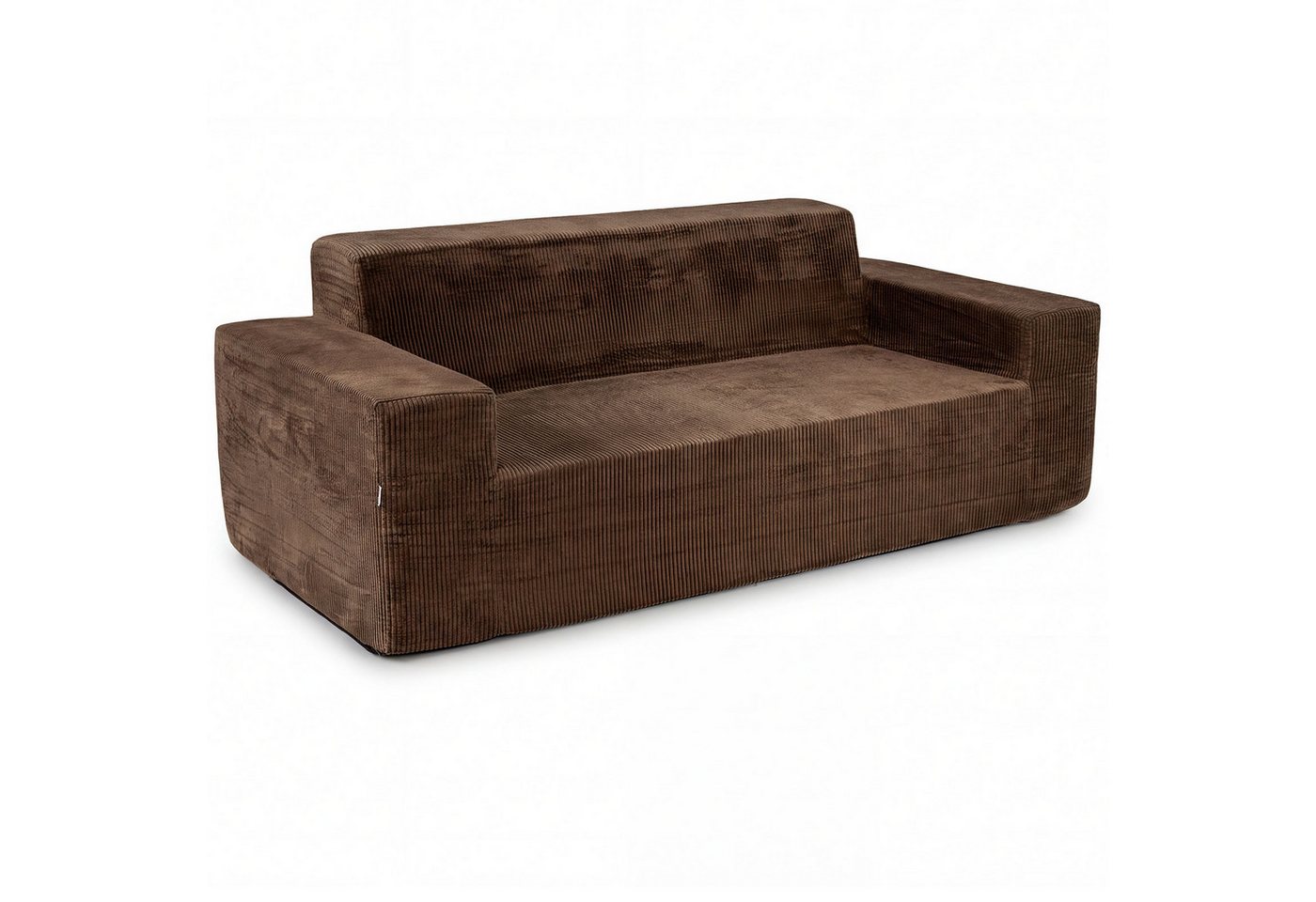 COSTWAY Sofa 3-Sitzer Sofa Cordcouch Bodensofa gepolstert 197cm – Bild 2 von 5