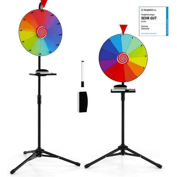 COSTWAY Spiel, 97-155 cm höhenverstellbar Glücksrad, Metall